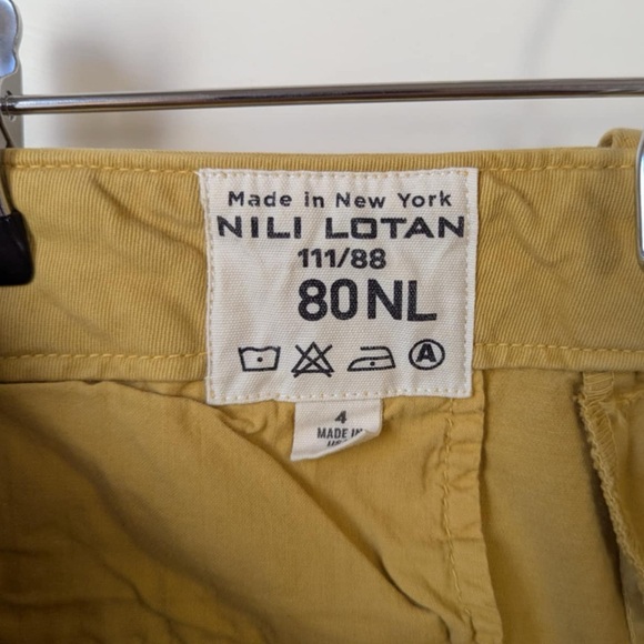 Mustard Nili Lotan Button Fly Straight Leg Pants - Picture 6 of 10